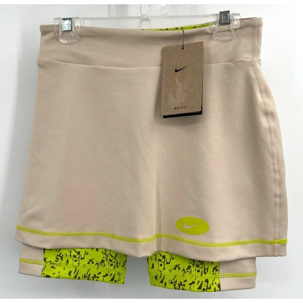 NIKE DRI-FIT ICON CLASH TRAINING SKIRT SKORT Youth Girl Large 14-16 SAND/ATOMIC